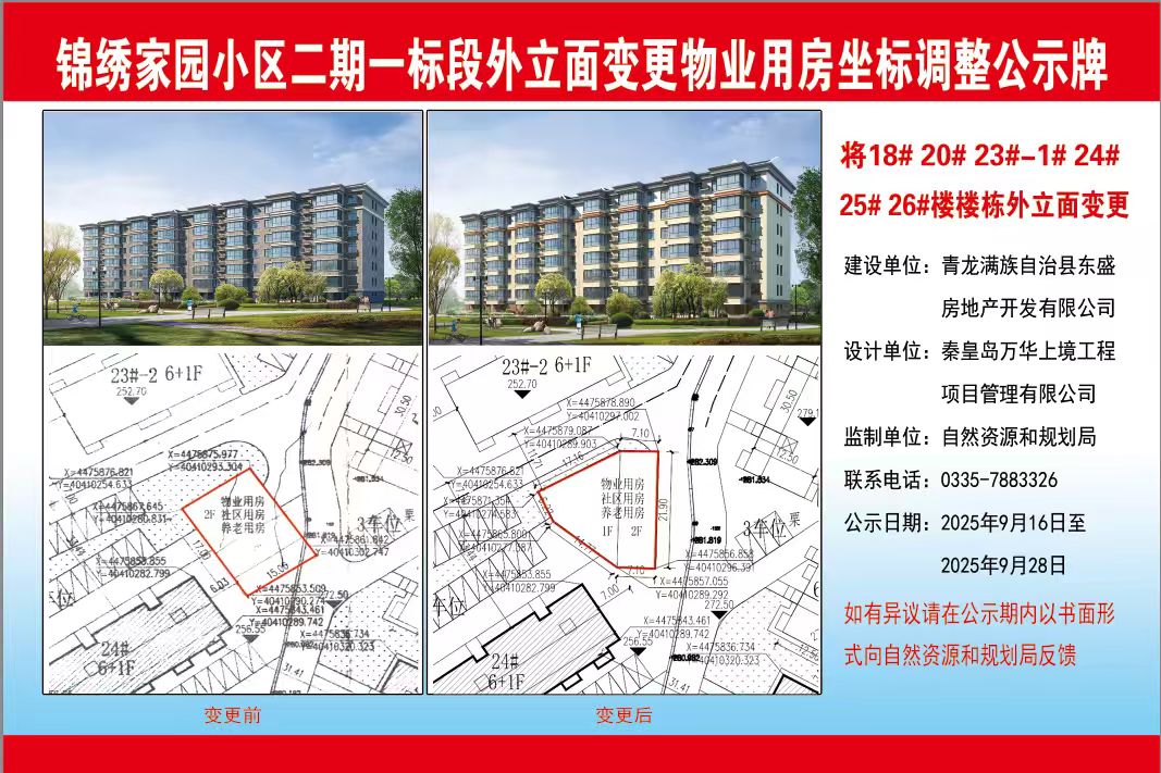 青龙满族自治县自然资源和规划局关于锦绣家园小区二期一标段外立面变更物业用房坐标调整项目批前公示.jpg